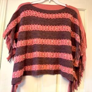 CUPCAKES & CARTWHEELS Fringe Poncho